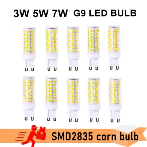 10/5/1PCS G9 LED Lamp AC220V 3W 5W 7W Ceramic SMD2835 LED Bulb Warm/Cool White Spotlight Replace Halogen Light Consignment