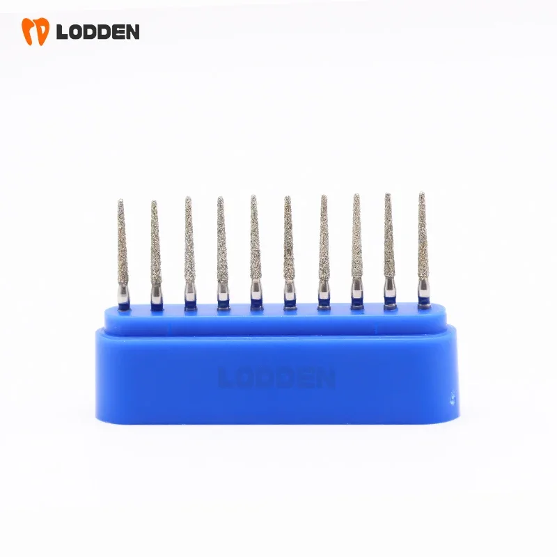 Diamond Burs Blue Rings/Medium TR-series Dentistry Bur RoundEnd Cone Dental Tools for Grinding& Polishing Drill 10pcs/set