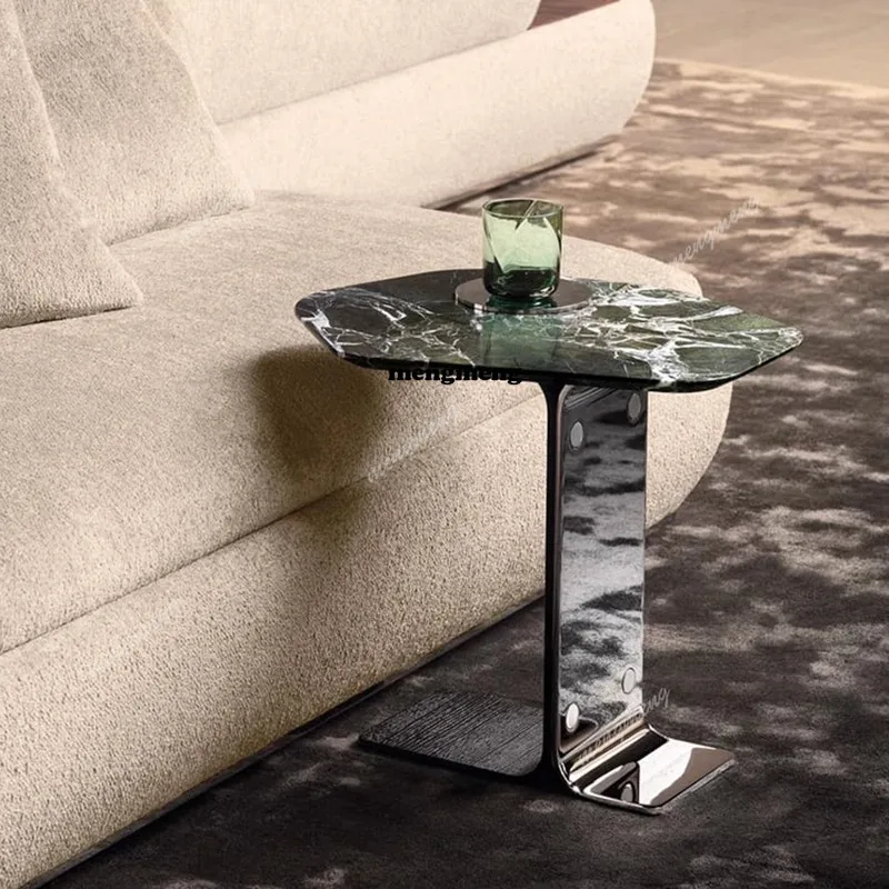 Italian minimalist natural luxury stone marble corner few high-end living room home creative special-shaped table