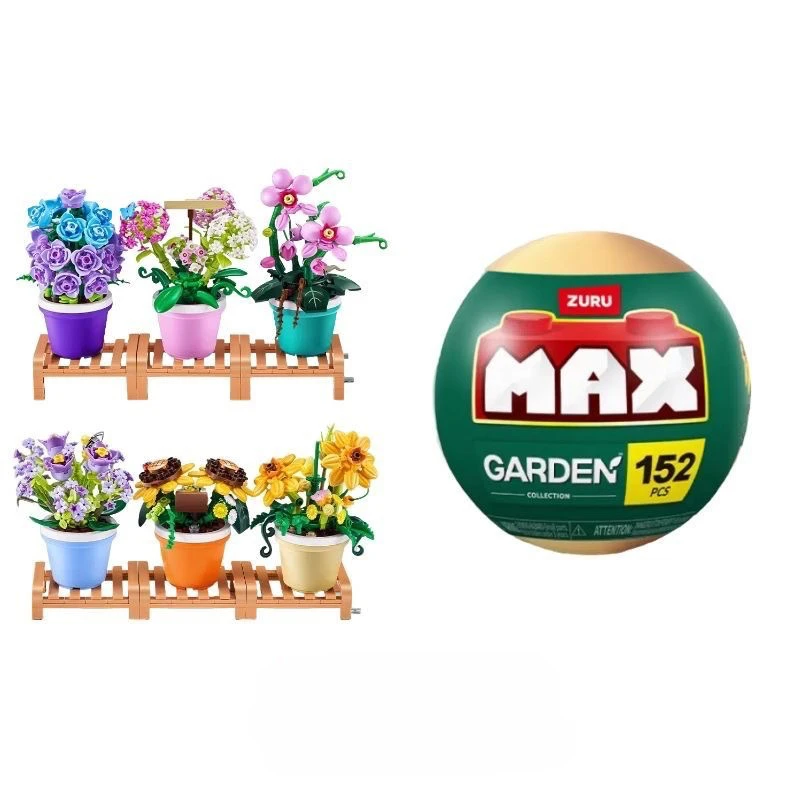 

Zuru Max Flower Bonsai Building Blocks Blind Box Ball Surprise Ball Flower Assembly Office Desktop Plant Ornament