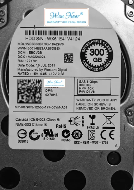 

Для сервера 300G SAS 10K 2,5 дюймов 740Y7 X79H3 YJ0GR