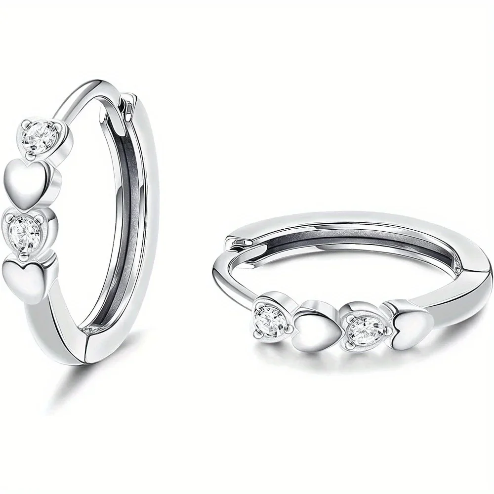 Florideco-czスターリングシルバーの女性用イヤリングセット、かわいい軟骨のイヤリング、小さなステンレス鋼、10代の女の子、1ペア