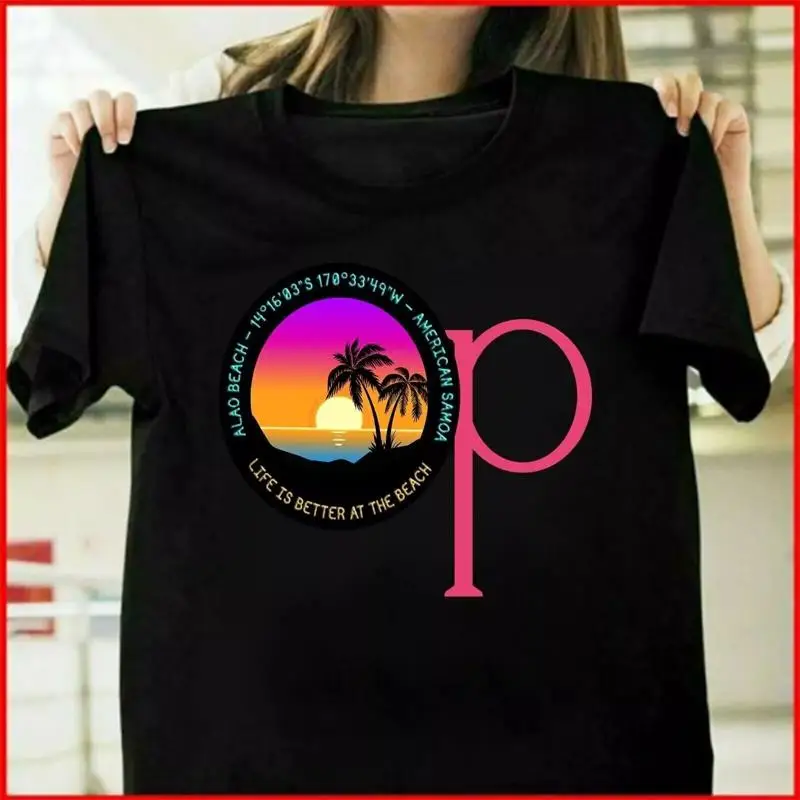 Ocean Pacific 1980 1990 Alao Beach Sunset American Samoa T Shirt Size S_5Xl