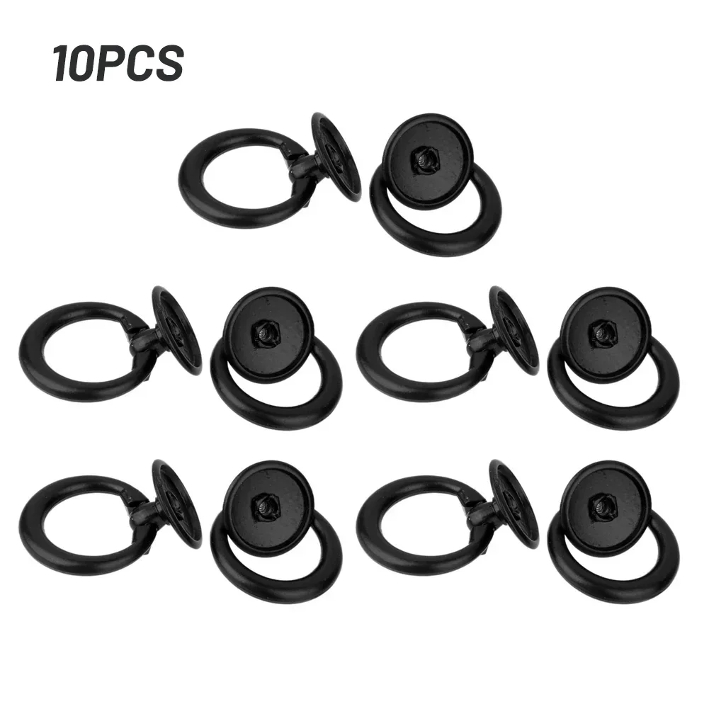 

Set of 10 Zinc Alloy For Ring Pull Handles for Kitchen Cupboard Drawer Cabinet Doors and Wardrobes with Screws