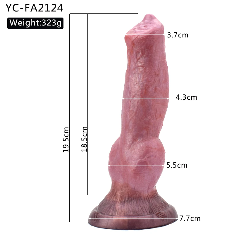 FAAK Animal Dildo Big Dog Knot With Sucker Fantasy Chihuahua Penis Liquid Silicone Plug Anal For Women Masturbator Adult Product