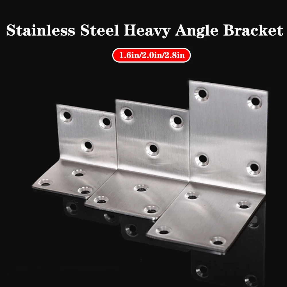 bracket Stainless steel Heavy duty wood bracket 2.8/1.9/1.7-inch wide Angle bracket 90 degree L-shaped joint Right Angle