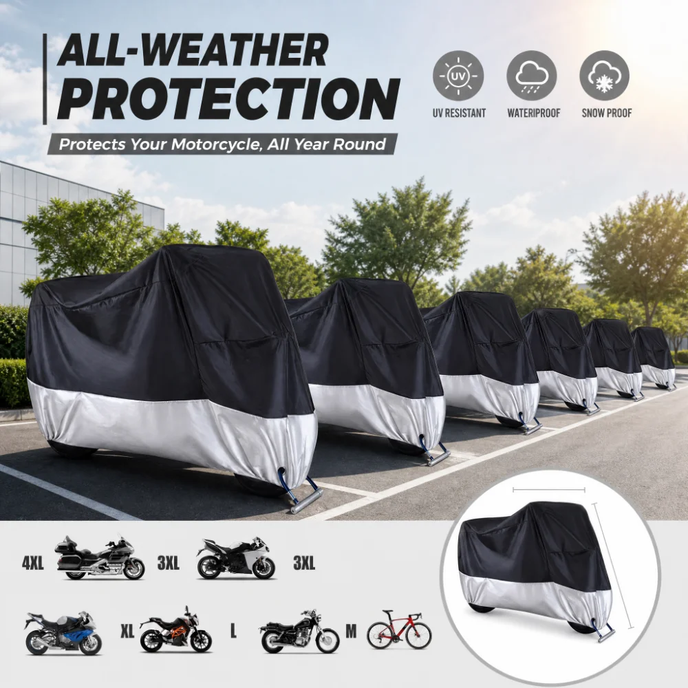 Universal Motorcycle Cover S-XXXL Fit Honda Goldwing Yamaha Royal Harley Road King Electra Glide Street Glide