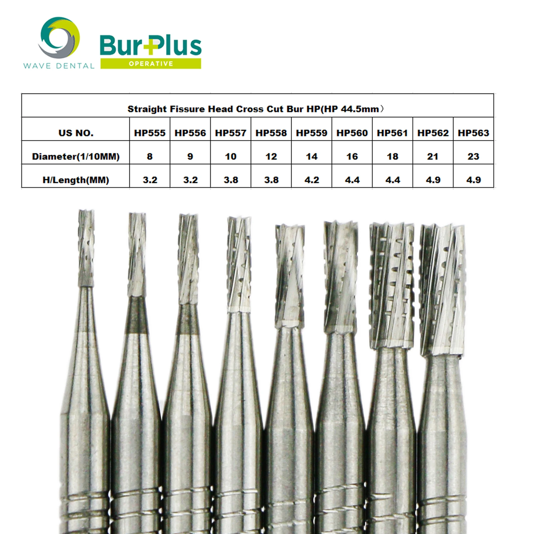 WAVE Dental carburo di tungsteno dritto Fissure Slow Burs punte da trapano dentali per manipolo dritto o manipolo Micro motore