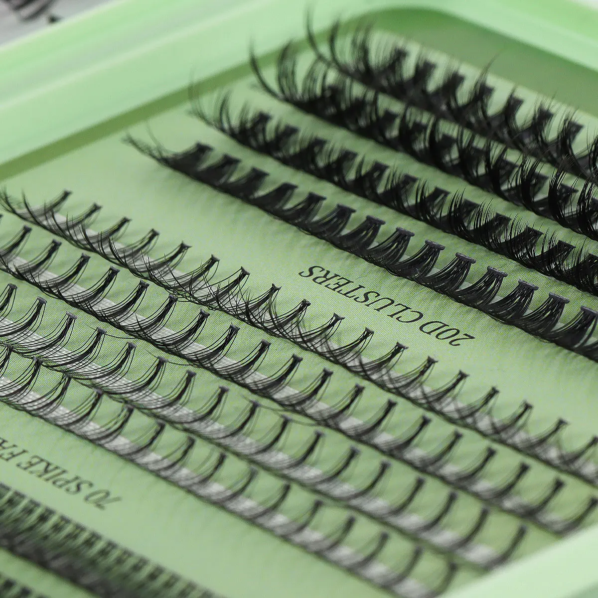 QSTY-C個のカールした個々のまつげクラスター,超薄型バンド,再利用可能,柔らかい接着剤,5〜16mm, DIYまつげエクステ