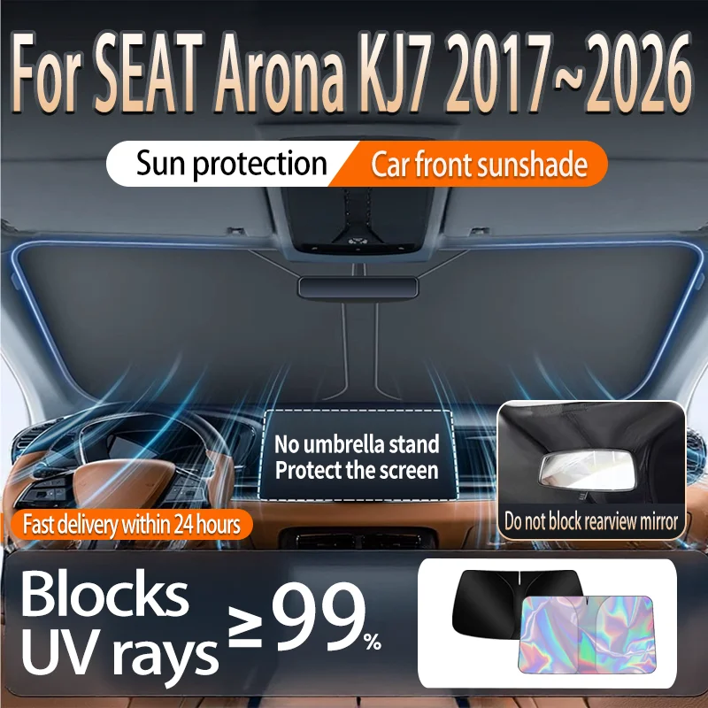 

Складной отражатель солнцезащитный козырек для SEAT Arona KJ7 2017 ~ 2022 автомобильный солнцезащитный козырек на лобовое стекло теплоизоляция летние автоаксессуары