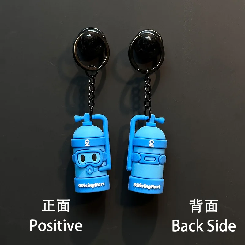 Diving Bottle Keychain Diving Theme Keychain - Bag Charm Cylinder Bottle Design System,Silicone Durable Soft Structure Feature