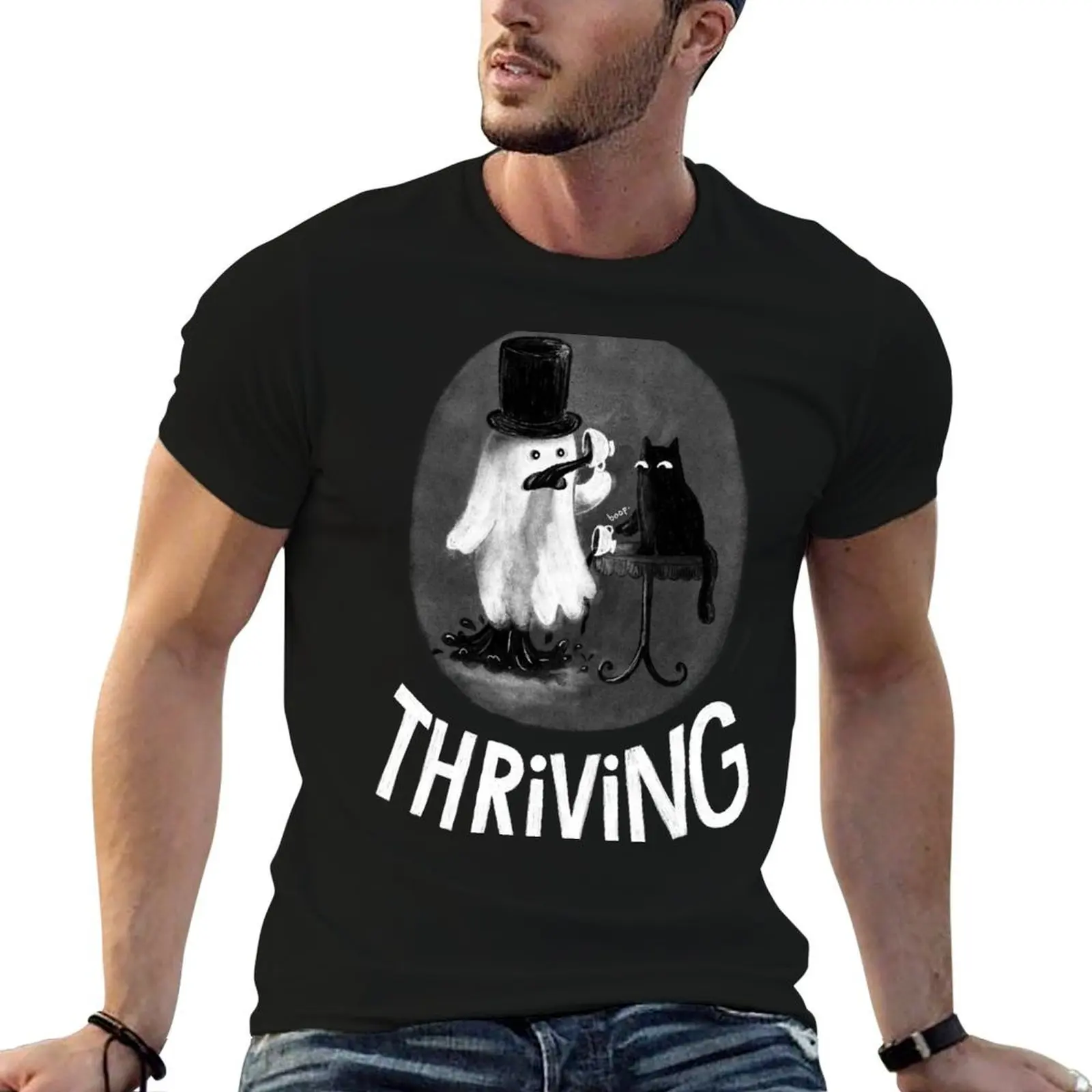 Thriving - T-shirt décontracté léger à manches courtes avec motif Dead Ghost