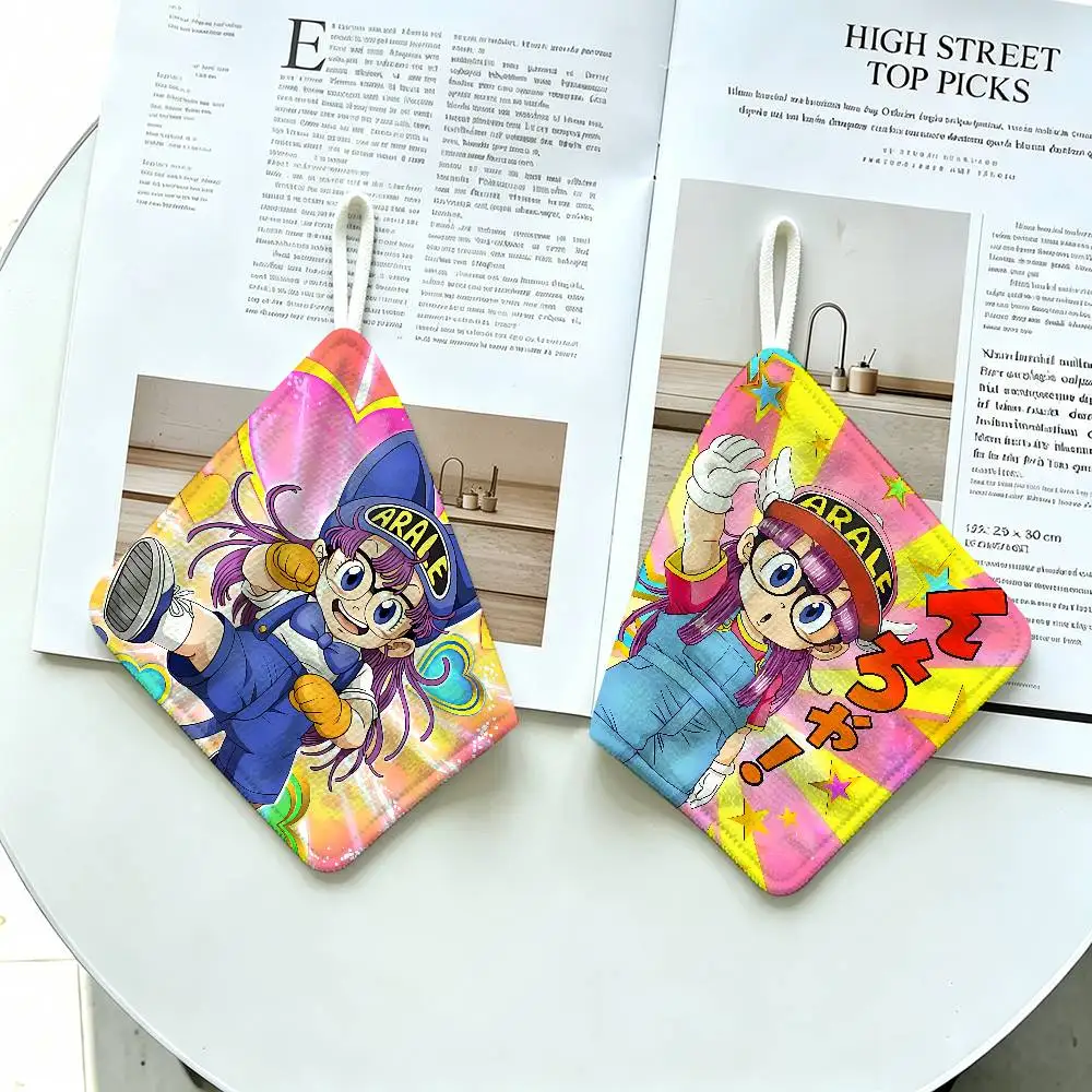 Cartoon D-Dr-Slump Polyester Cotton Hand Wiping Towel, Hanging Design, Durable for Household Restaurant Toilet Use