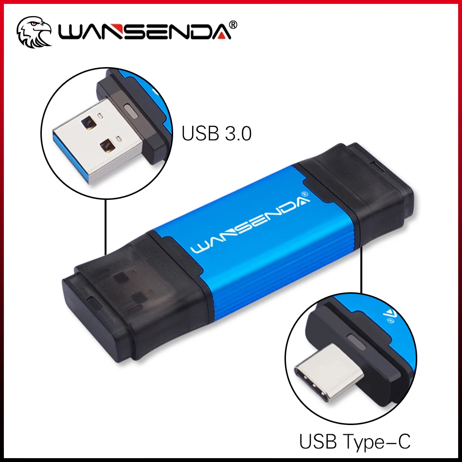 

WANSENDA USB флеш-накопитель с интерфейсом USB 3,0, 512 ГБ, 256 ГБ, 128 ГБ, 64 ГБ, 32 ГБ