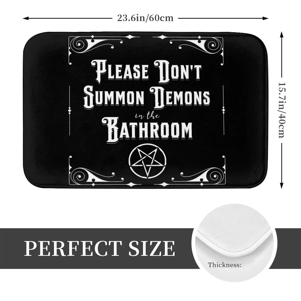 Please Don't Summon Demons In The Bathroom Anti-slip Doormat Floor Mat Carpet Rug for Kitchen Entrance Home Bedroom Footpad Mats