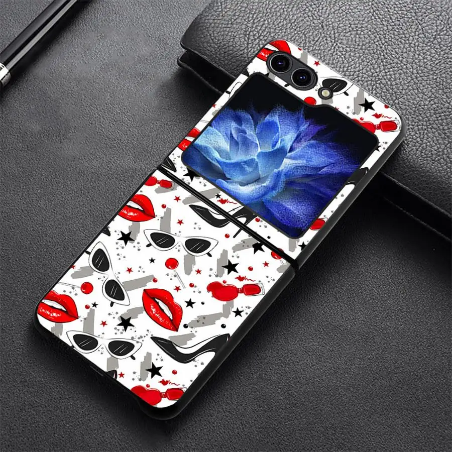 Phone Shell Funda Case for Samsung Galaxy Z Flip 8 Flip3 Flip7 FE Flip5 Flip4 Flip6 Z Flip 7 6 5 4 3 Red Lips And High Heels