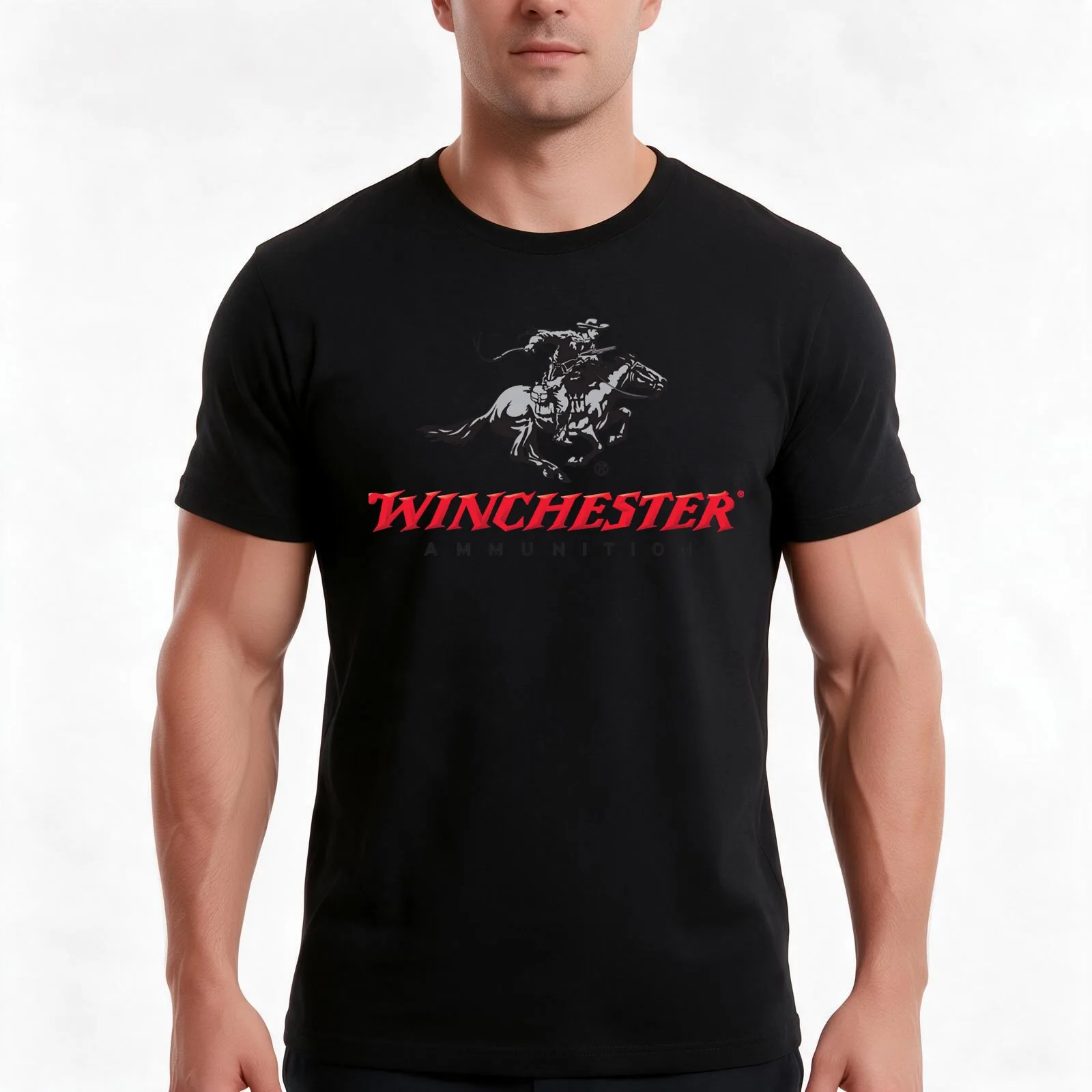 Winchester Ammunition T-Shirt, Summer Casual Cotton Tee, Oversized Streetwear Tops, Vintage Graphic Print, Unisex Men Women