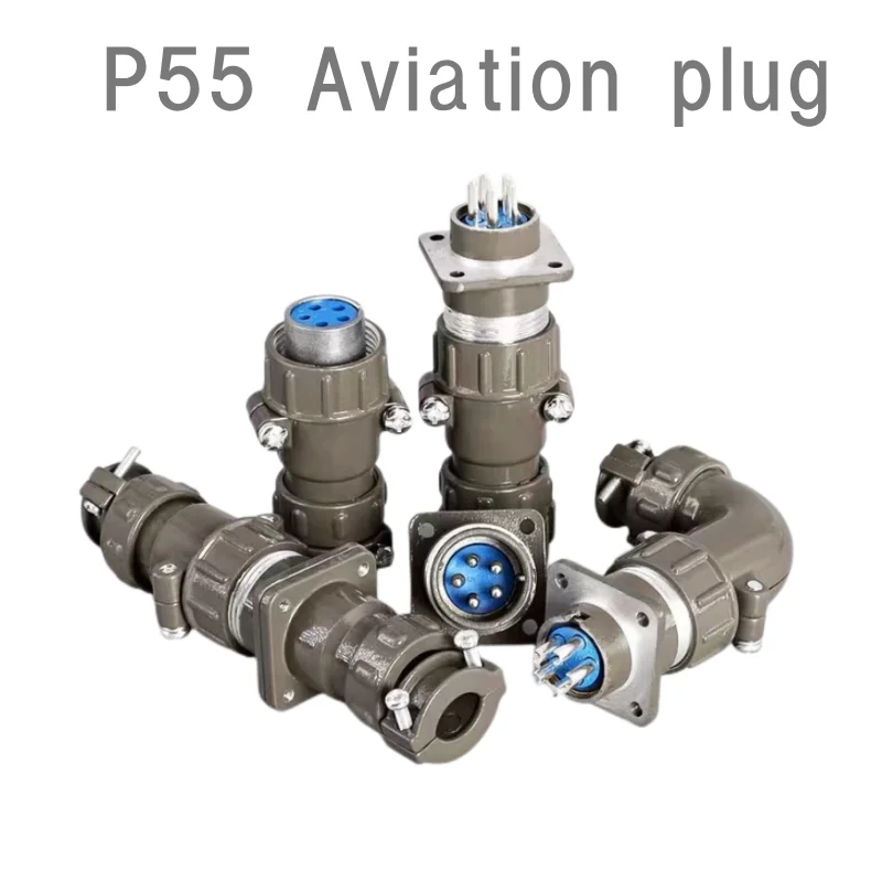 

Grey Aviation Plug P55, Opening 55MM, Circular Connector, 30P/35P/500V/10A, High-power And High Current Socket