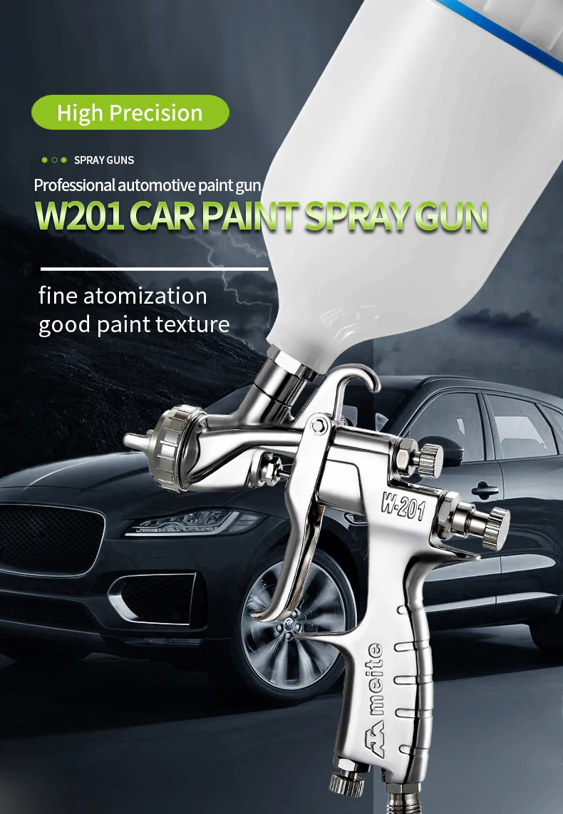 MT-W201 paint gun gravity feed type spraying gun with precise atomization for car paint