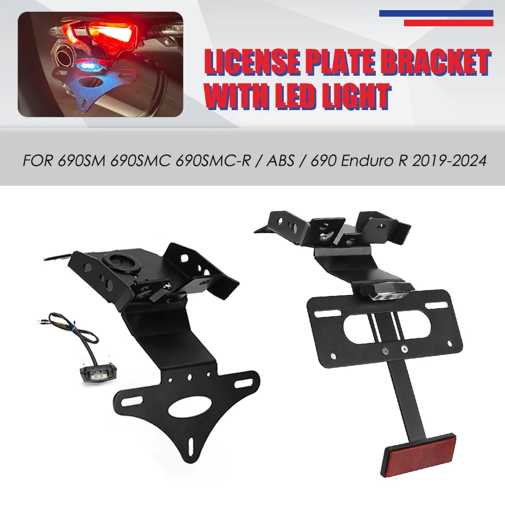 Motorcycle Accessories For KTM 690SMC 690SMC-R 690 Enduro R SMC SMCR/ ABS 2019-2024 Rear License Plate Holder Bracket Frame