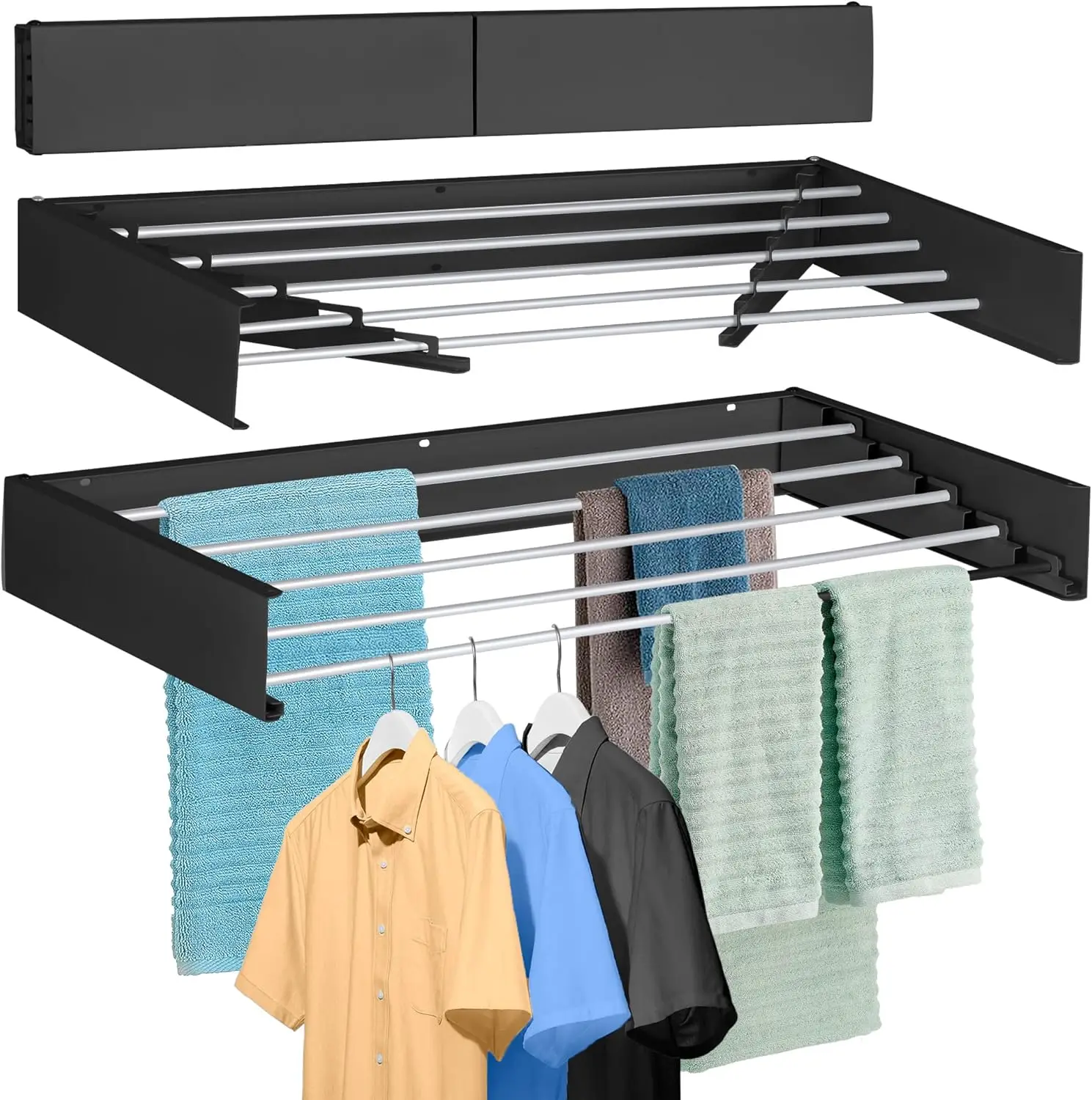 

Over The Door Hanger Folding Clothes Drying Rack Folding Hanging Coat Rack for Indoor Laundry Room Compact Small Space Foldable