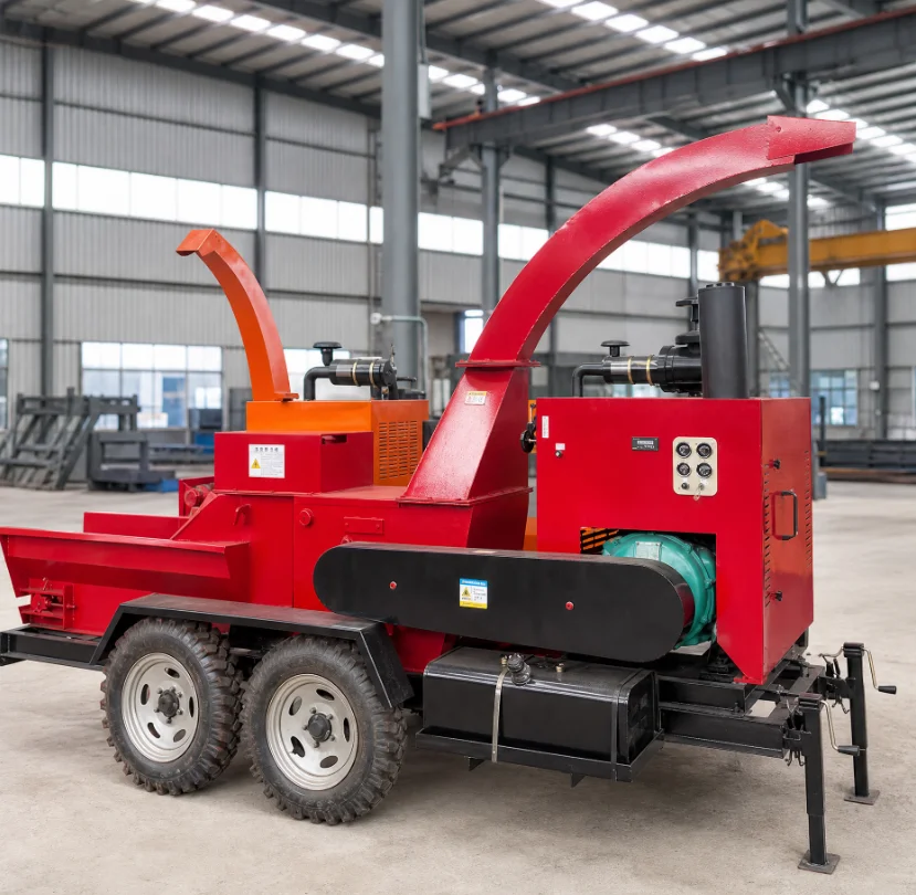 Roadside Tree Pruning Chipper Machine with Integrated High Flow Leaf Vacuum Blower