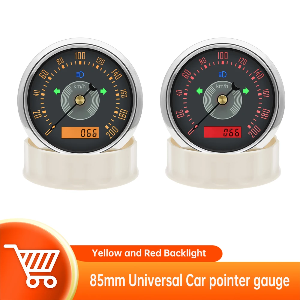 85mm Speedometer GPS Odometer 160km/h 200km/h 220km/hfor Boat Auto Racing Motorcycle 12 Volt 24V with Turn Signals