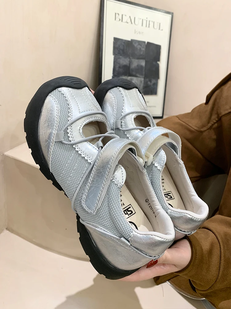 silver-ballet-dequn-shoes-women's-2026-summer-new-style-ultra-popular-heightening-agan-shoe-shallow-mouth-sports-mary-janes