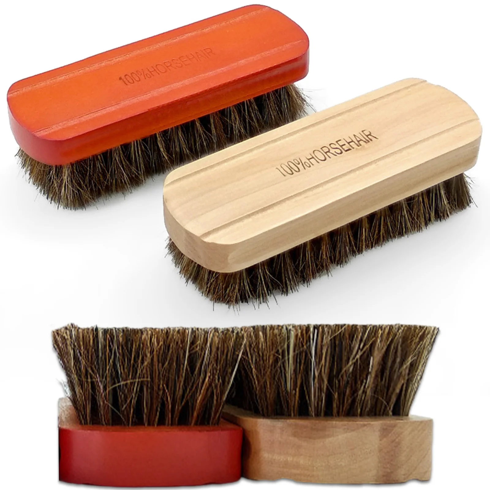 Genuine Horsehair Wooden Brush Car Detailing Polishing Buffing Brush Seat Handle Dashboard Roof Cleaning Premium Car Wash Brush