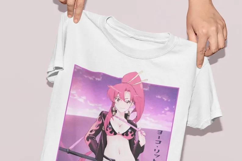 Yoko Littner Kamina Tengen Toppa Gurren Lagann Anime Aesthetic Japanese Manga Unisex Heavy Cotton Tee