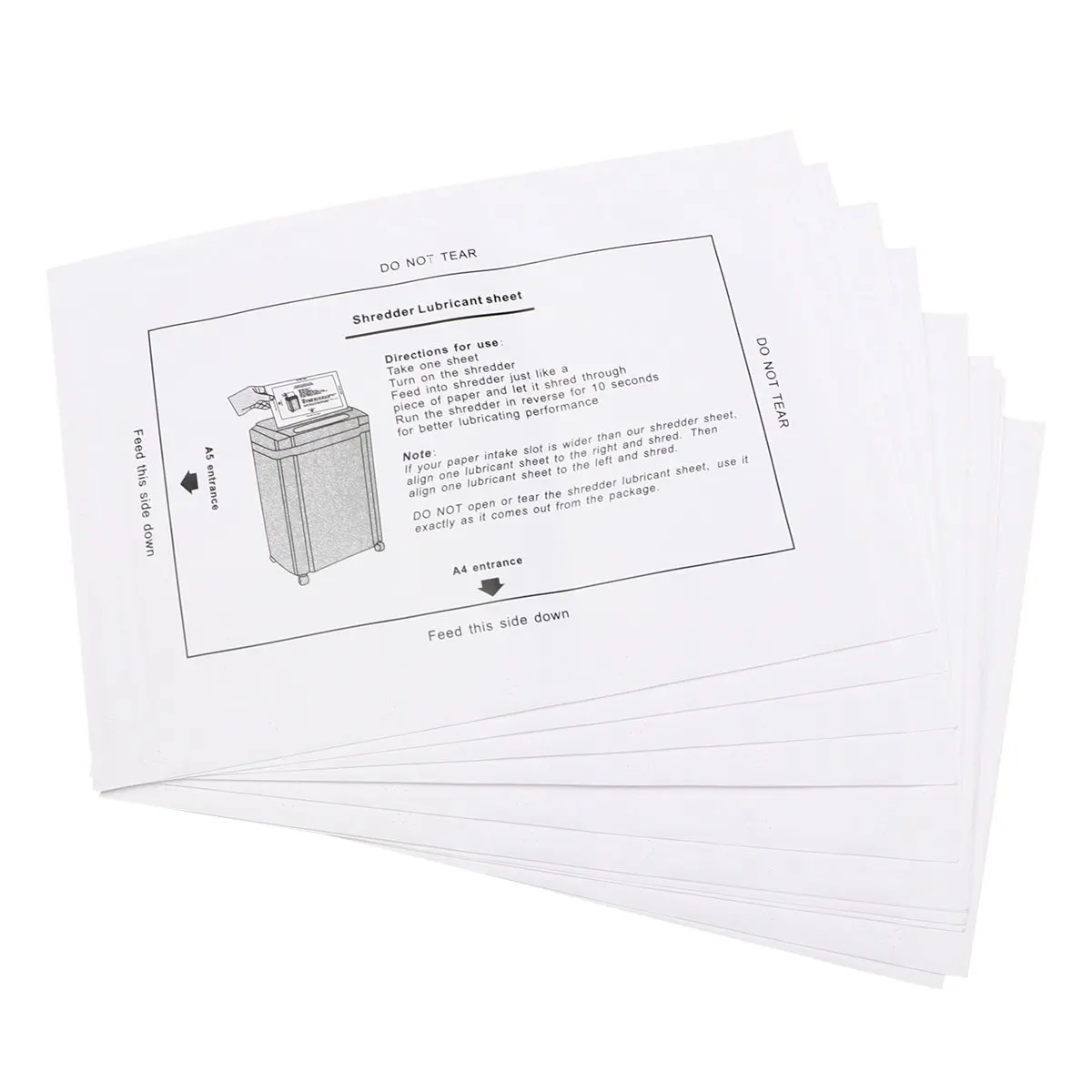 

8 шт. бумажных листов-смазок для лезвий шредеров: улучшенная эффективность резания, подходят для офисов, зданий, школ