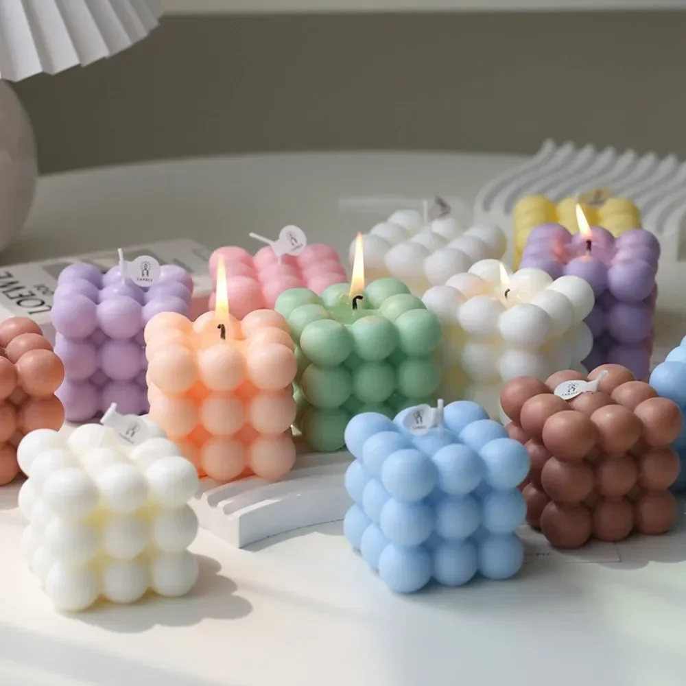 Candle Mold Silicone DIY Cubic Bubble Ball Square Sphere Resin Gypsum Ceramic Mold Halloween Decor Party Gift Home Art Craft view 4