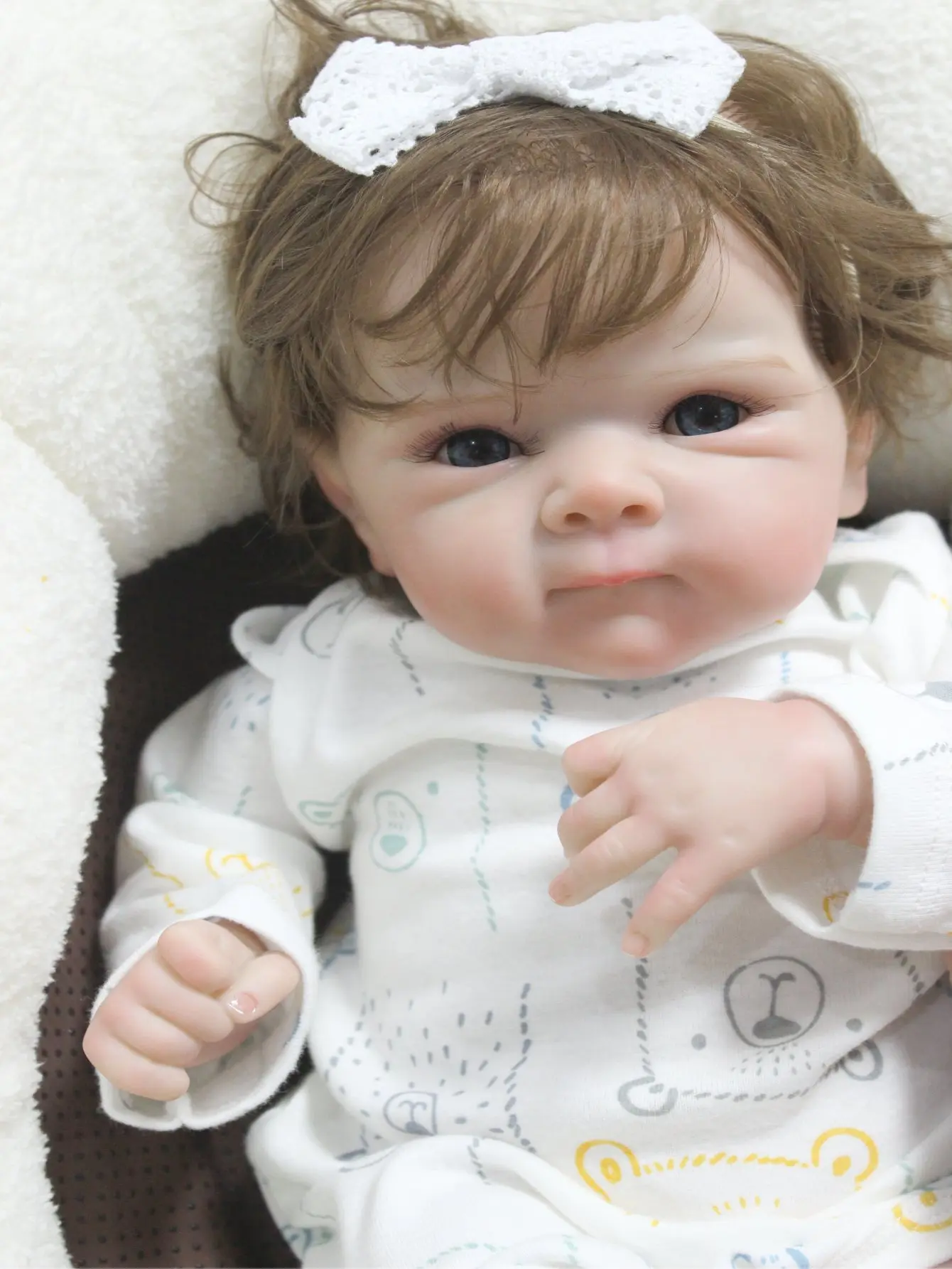 Silicone Reborn Doll com Soft Cloth Case, Boneca Realista, True Vienna, Presentes para Crianças, Live, Unisex, 50 cm