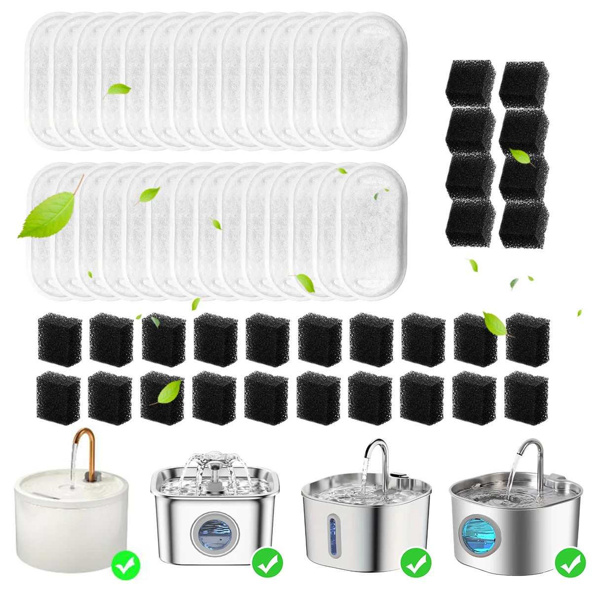 8/18/28 Pack Pet Water Fountain Replacement Filters, Multi-Stage Filtration, Replacement Cartridge for 2.2L Cat and Dog Fountain