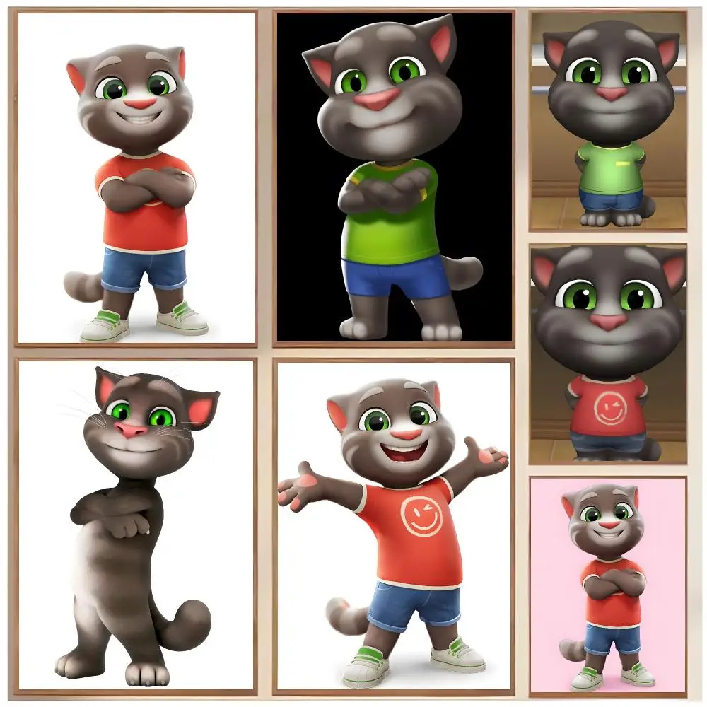 Cartoon Character T-Talking Tom Cat Poster  Classic Home Interior Design & Modern Wall Decor Art Collection