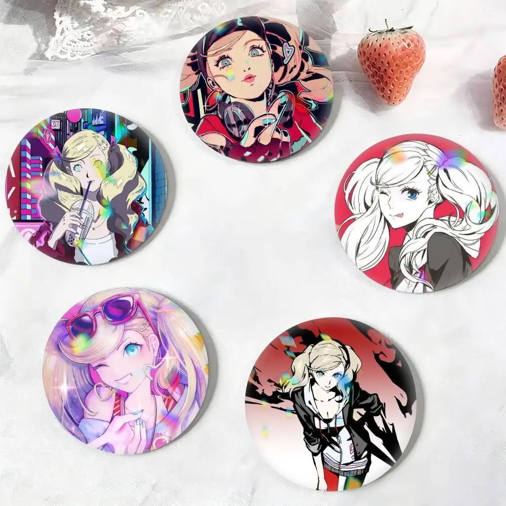 Anime P-Persona 5 Cool A-Ann T-Takamaki  25 32 44 58 75mm Badges Personalized Round Brooches Pins Accessory Gift