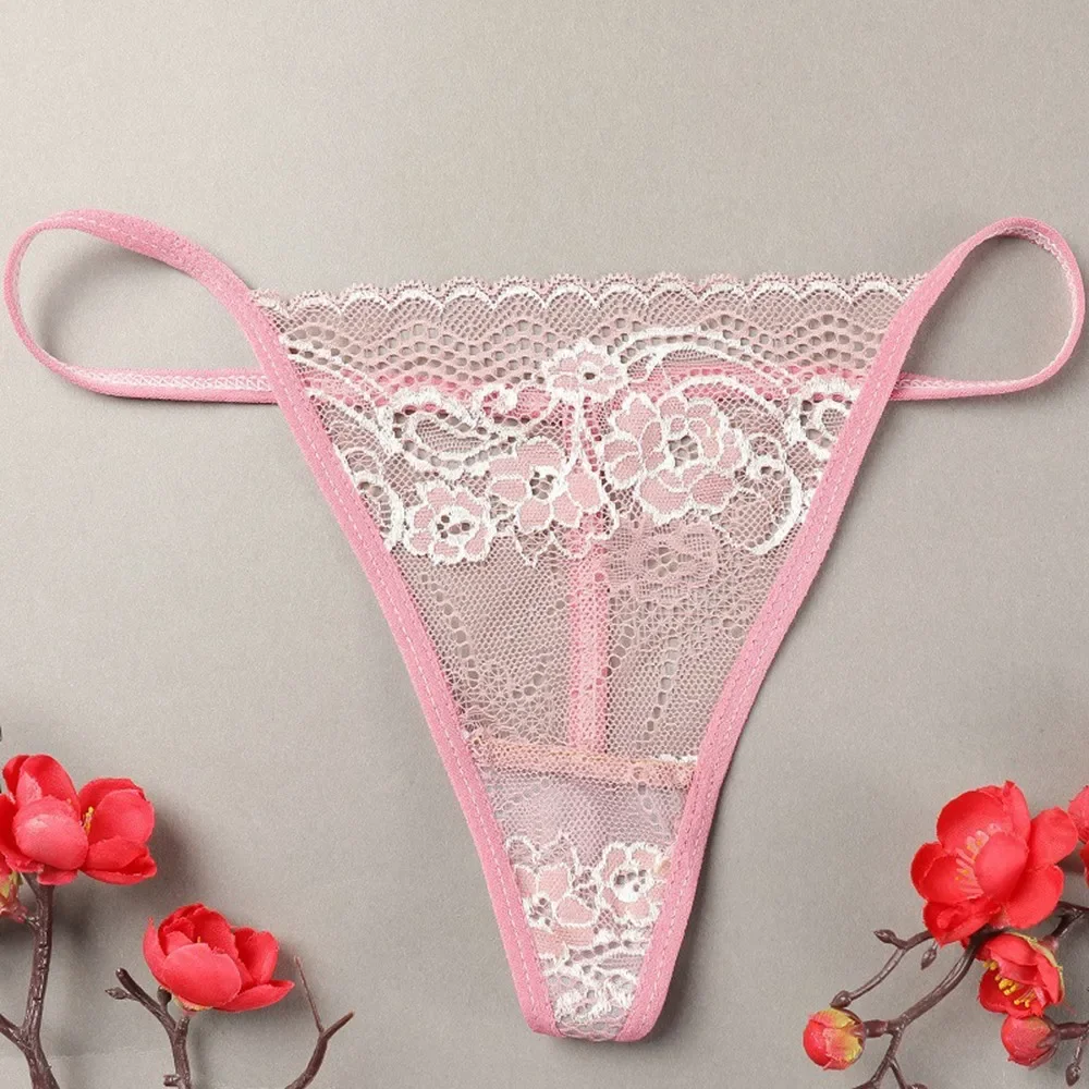 New Women\'s  Sexy Low Waisted  Lace Thongs Lingerie G-String Panties V-String Knickers Underwear Briefs Breathable Female Thongs