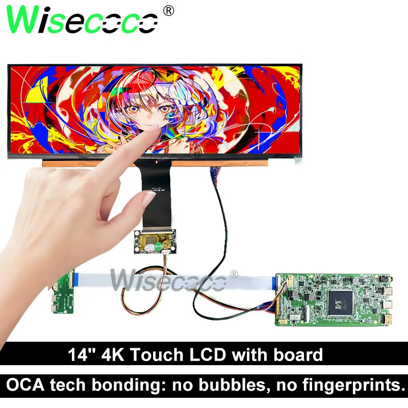 Wisecoco 14インチ3840x1100 4kコアバータッチスクリーンテーブル