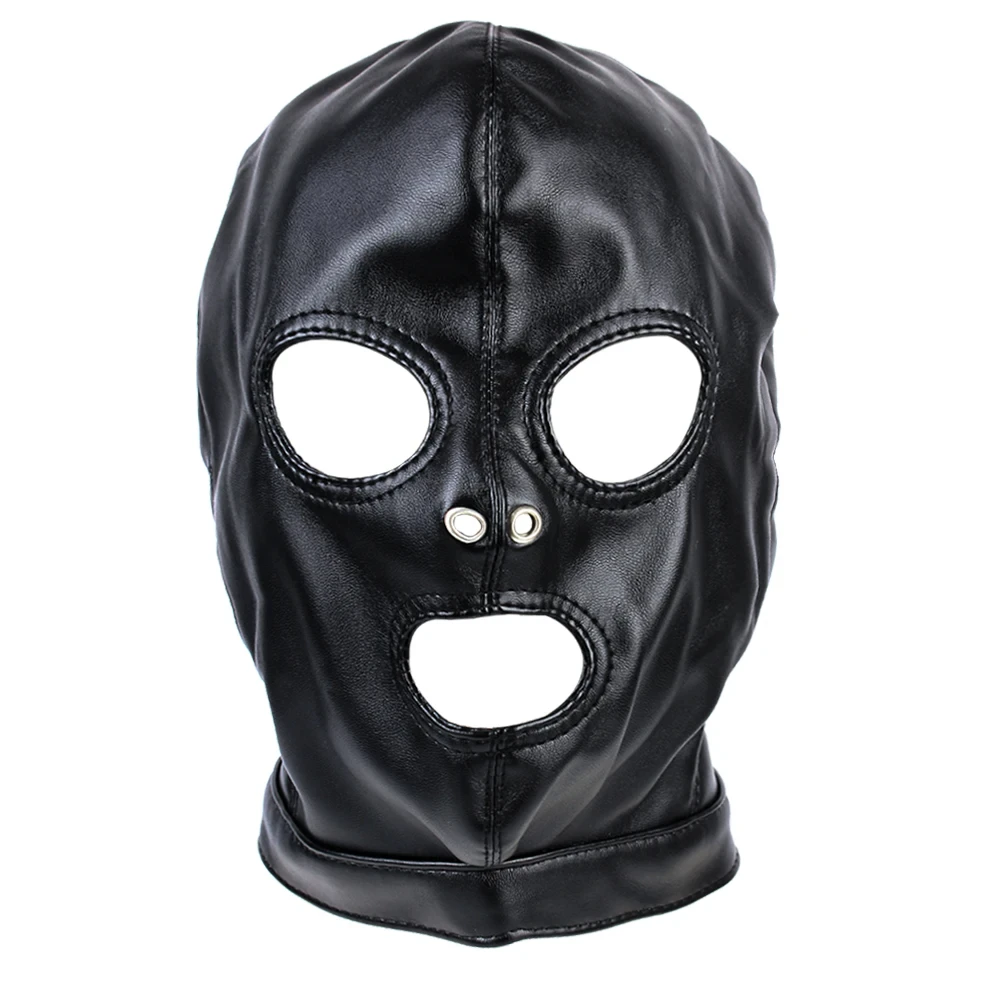 Unisex Latex Mask Men Women Cosplay Face Mask Shiny Metallic Open Eyes and Mouth Headgear Full Face Mask Hood Role Play Costume