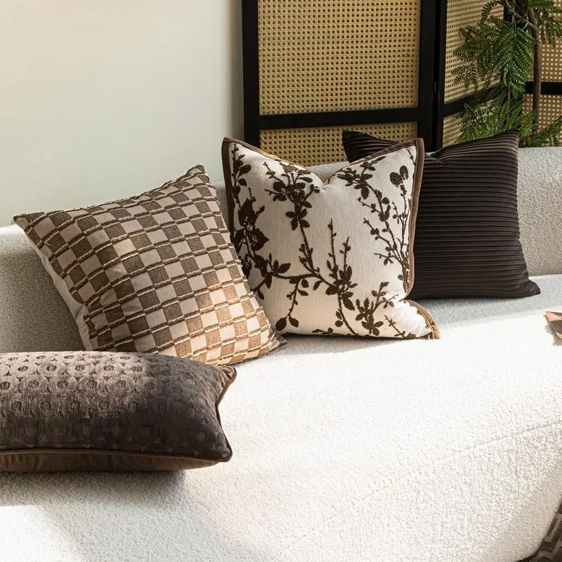 Luxury Cushion Cover 30x50 45x45cm Full Branch - Maillard Brown Pillow Case For Home Hotel Bed Living Room Sofa
