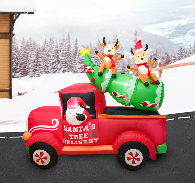 

Outdoor Decoration Christmas Inflatable Car Tree Air Mold Built-in LED Lights Christmas Holiday Indoor and Outdoor Decoration