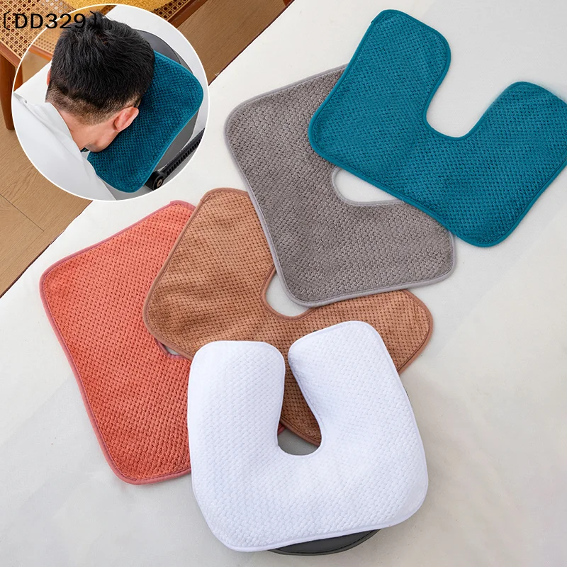 Coral Fleece Head Pad Towels U-Shaped Facial Pillow Covers Thickened Headrest Cushion Facial Care Beauty Massage Supplies〔DD329〕