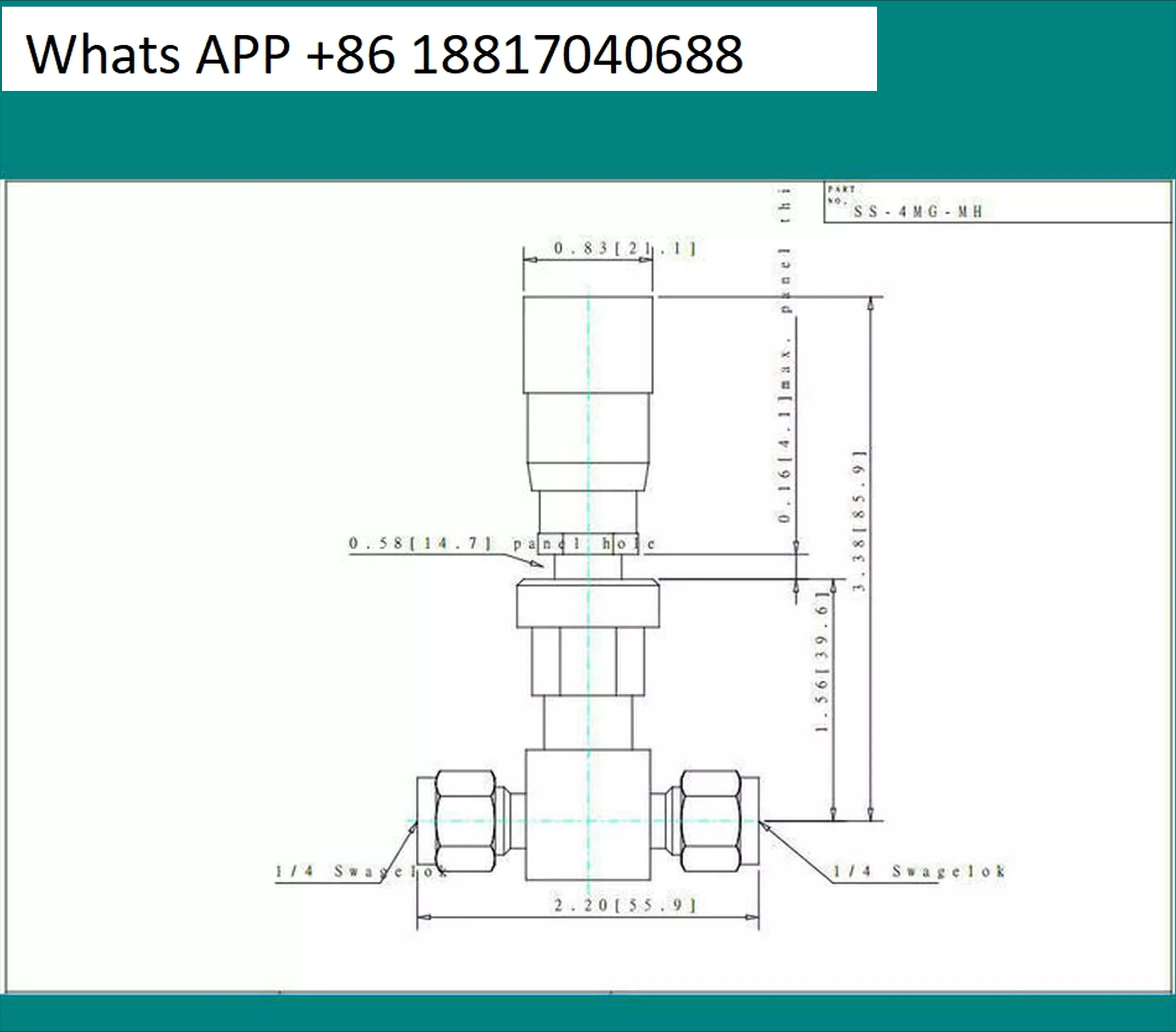 [SS-4MG-MH] メータリングバルブ 1/4 インチチューブ、バーニア目盛りハンドル