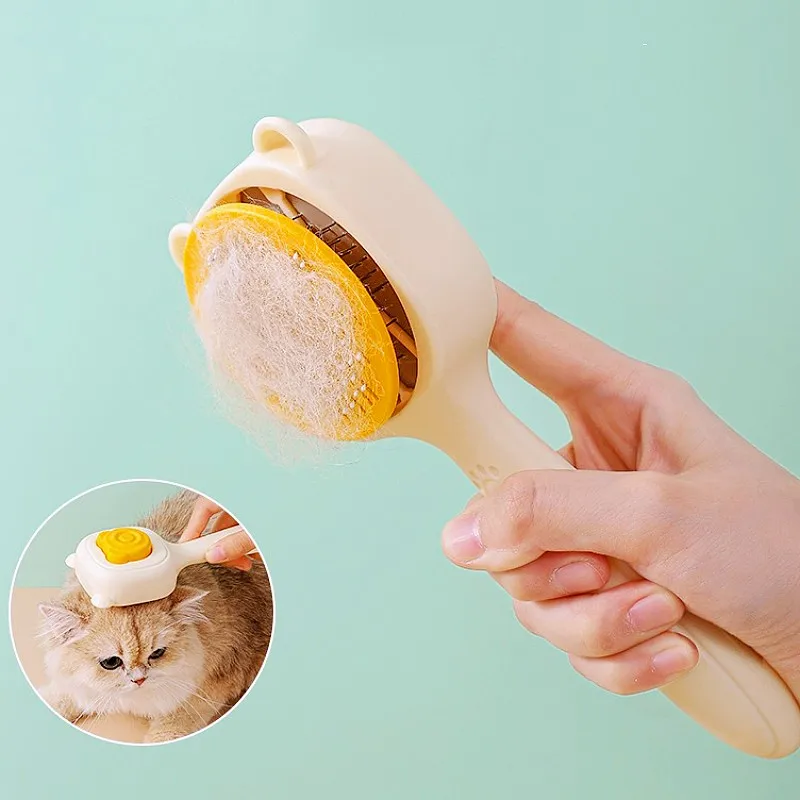 Dog Comb Self Cleaning Dogs Brush One-click Pet Hair Remover Comb Dog Grooming Massage Cat Brush No Hurt Dogs Combs Pet Supplies