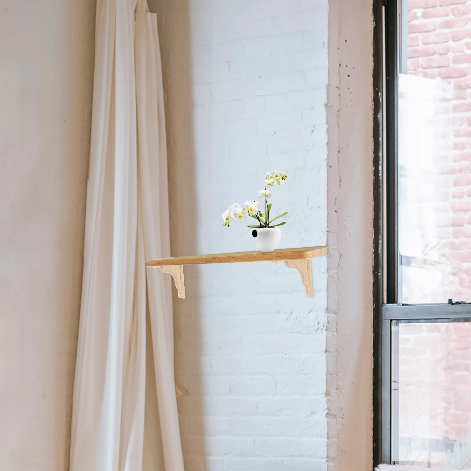 

Triangular Shelf Bracket Solid Wood Floating Corner Brackets Decorative Wall Mount Rack Kitchen Bedroom Office Use Hardware