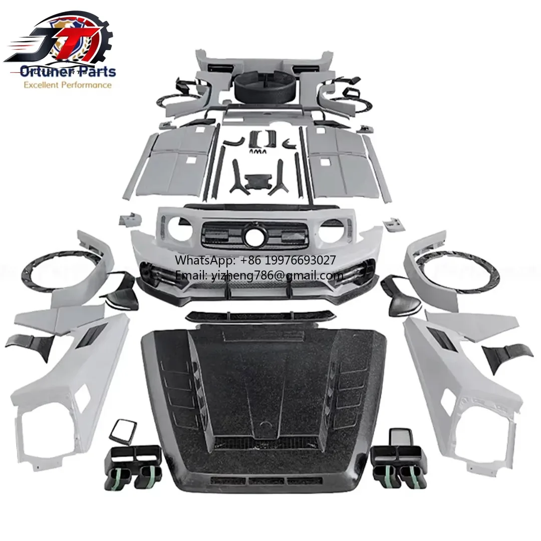 JT For mercedes benz Gwagon W464 G63 Dry Carbon Body Kit Upgrade P900 P850 M Style Front Bumper Rear Bumper Fenders Spoiler Hood