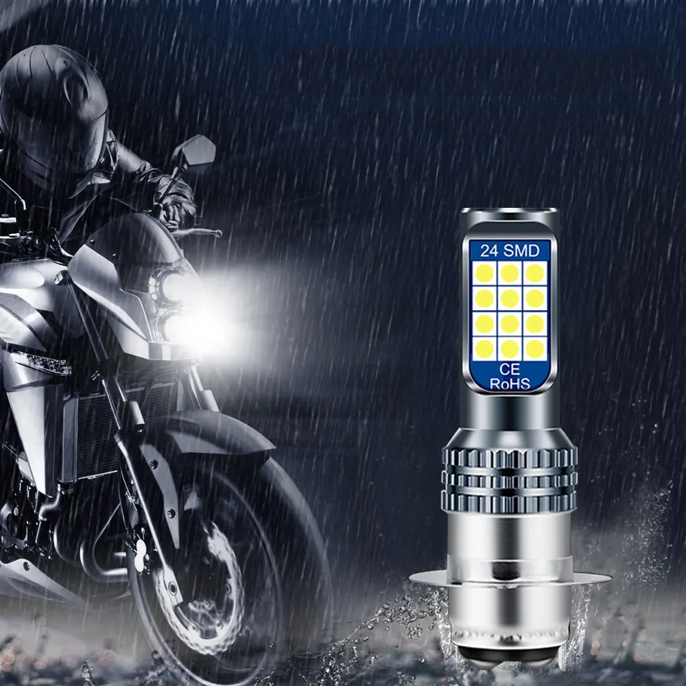 

H4 BA20D P15D LED Motorcycle Headlight Bulbs 6000k Hi/lo Beam 3030 12SMD Moto LED Scooter ATV Fog Lamp Yellow Accessories