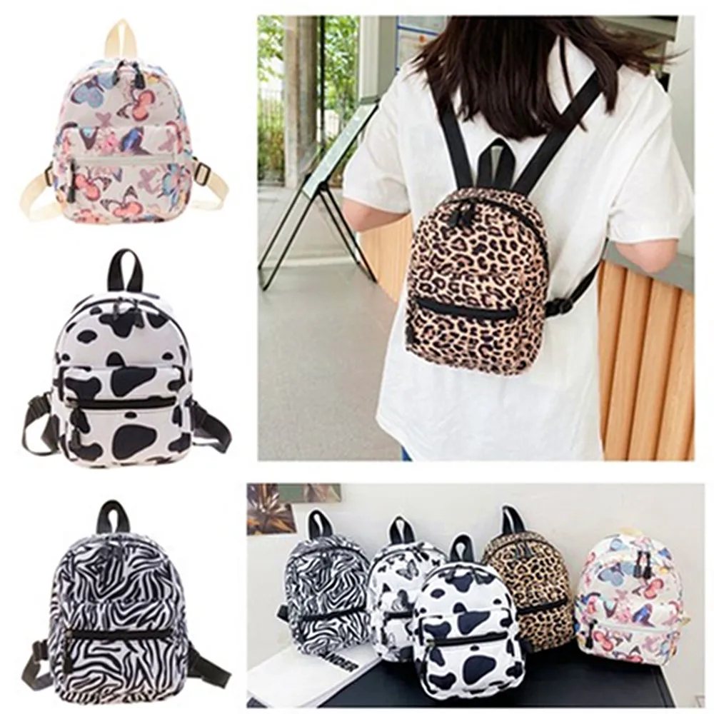 Mini mochila escolar de lona para mujer, bolso de hombro de viaje, bolsa escolar para estudiantes