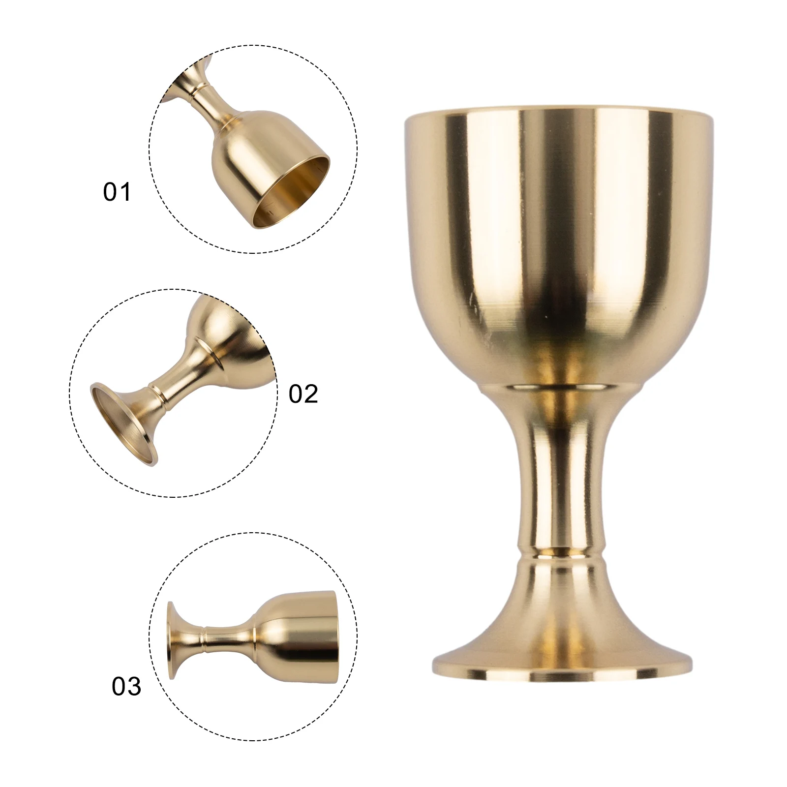 1 Pc Vintage Brass Wine Glass Drinking Liquor Tumbler Cup Metal Mug Solid Color Wine Goblet  For Party Bar 15ml 30ml