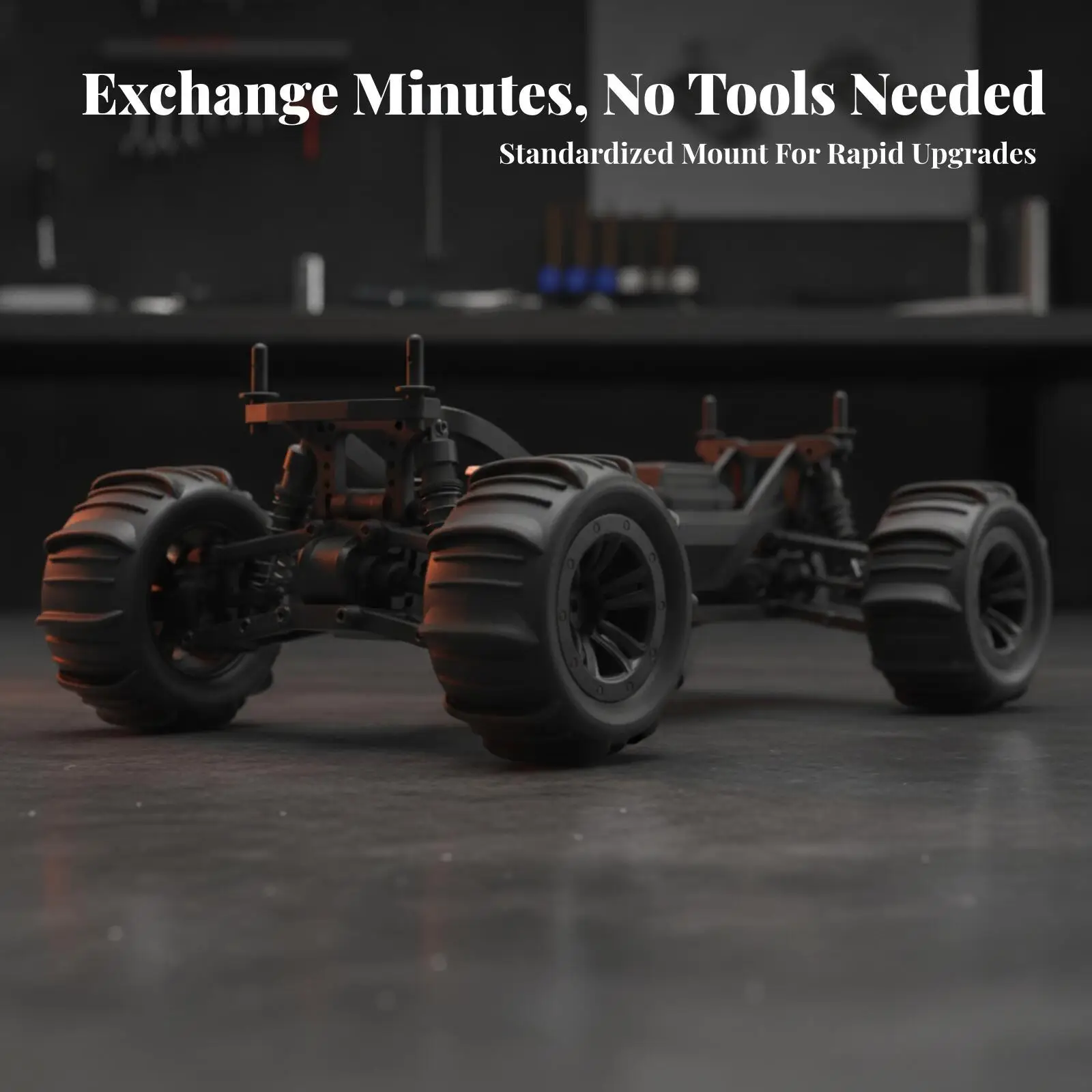 2 Pieces RC Car Wheels with Hubs | Low-Profile Build, High Grip, trail RC Tires with Spoke Rims, for Tracks